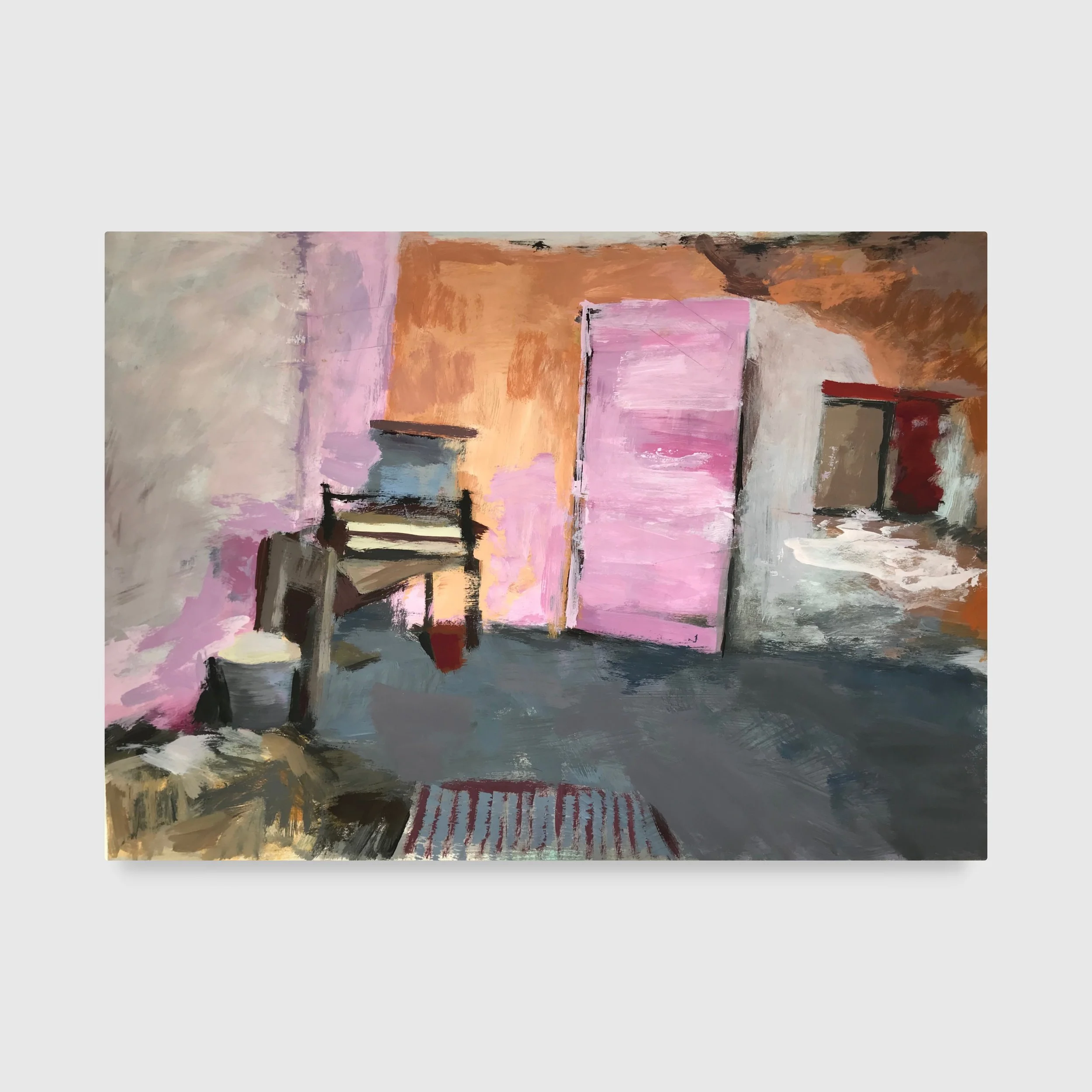 Rosa Keller (Pink Cellar), 2018. Gouache on paper — 50 x 65 cm / 24 x 30 in. Private collection © Carola Dewor