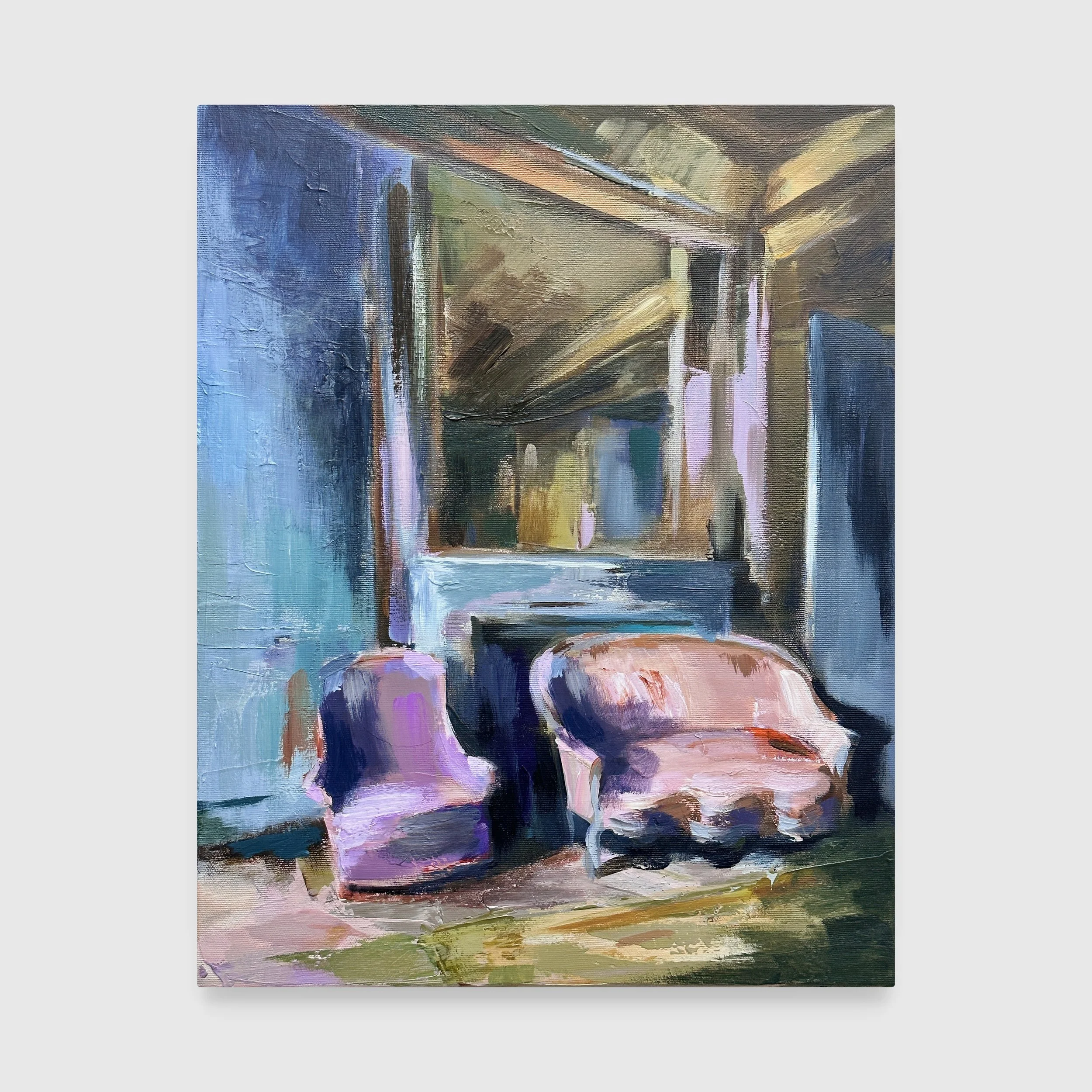 Audienz (Audience), 2023. Acrylic on canvas — 50 x 40 cm / 20 x 16 in © Carola Dewor