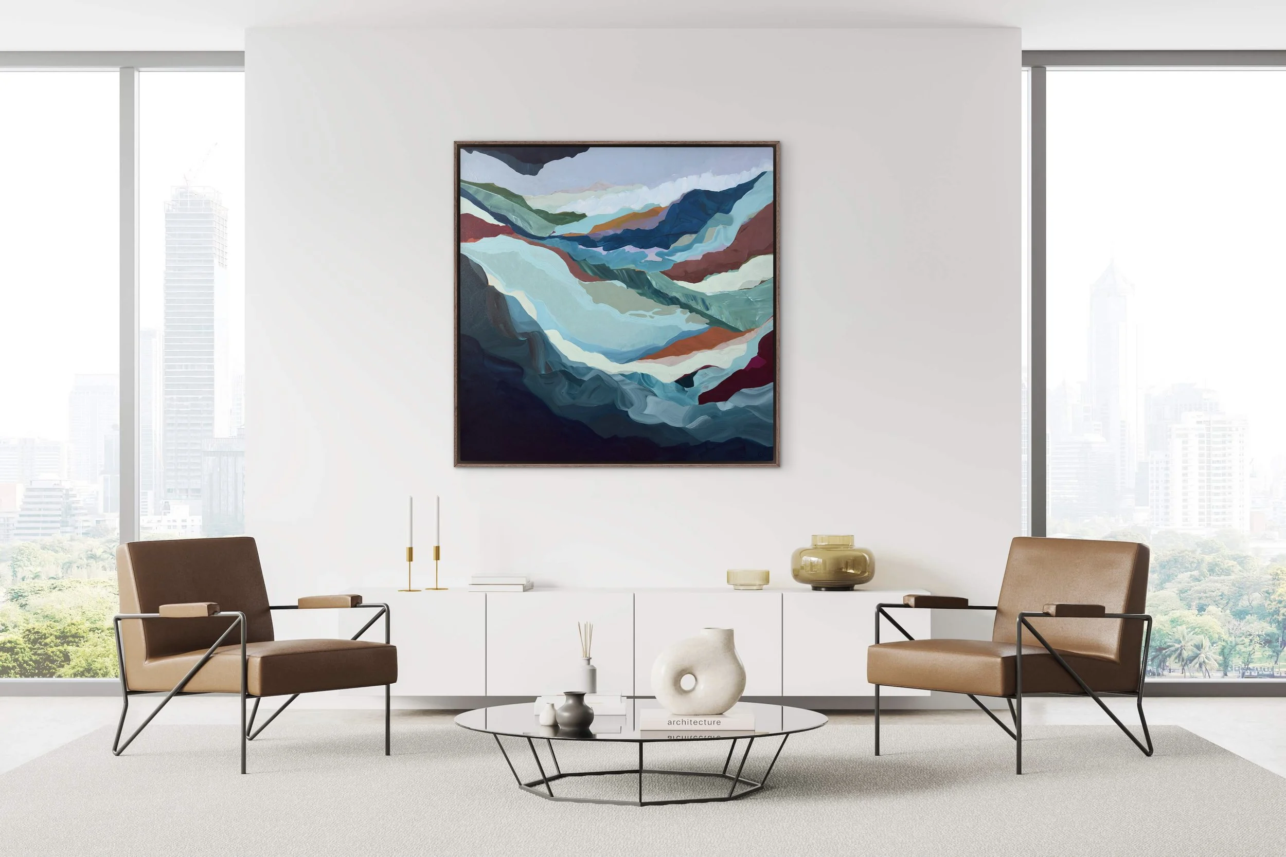 Large contemporary abstract painting for modern interiors.