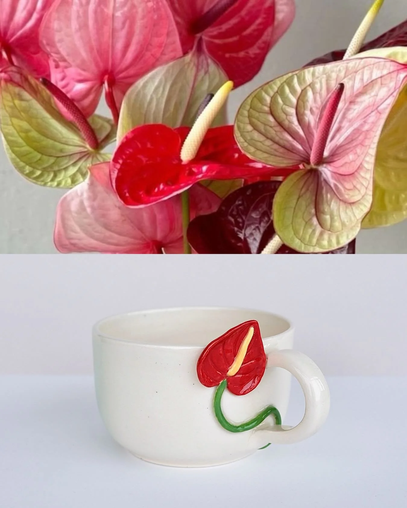 Anthurium appreciation club ❤️ 

#anthuriums #ceramics #handmadeceramics #pottery