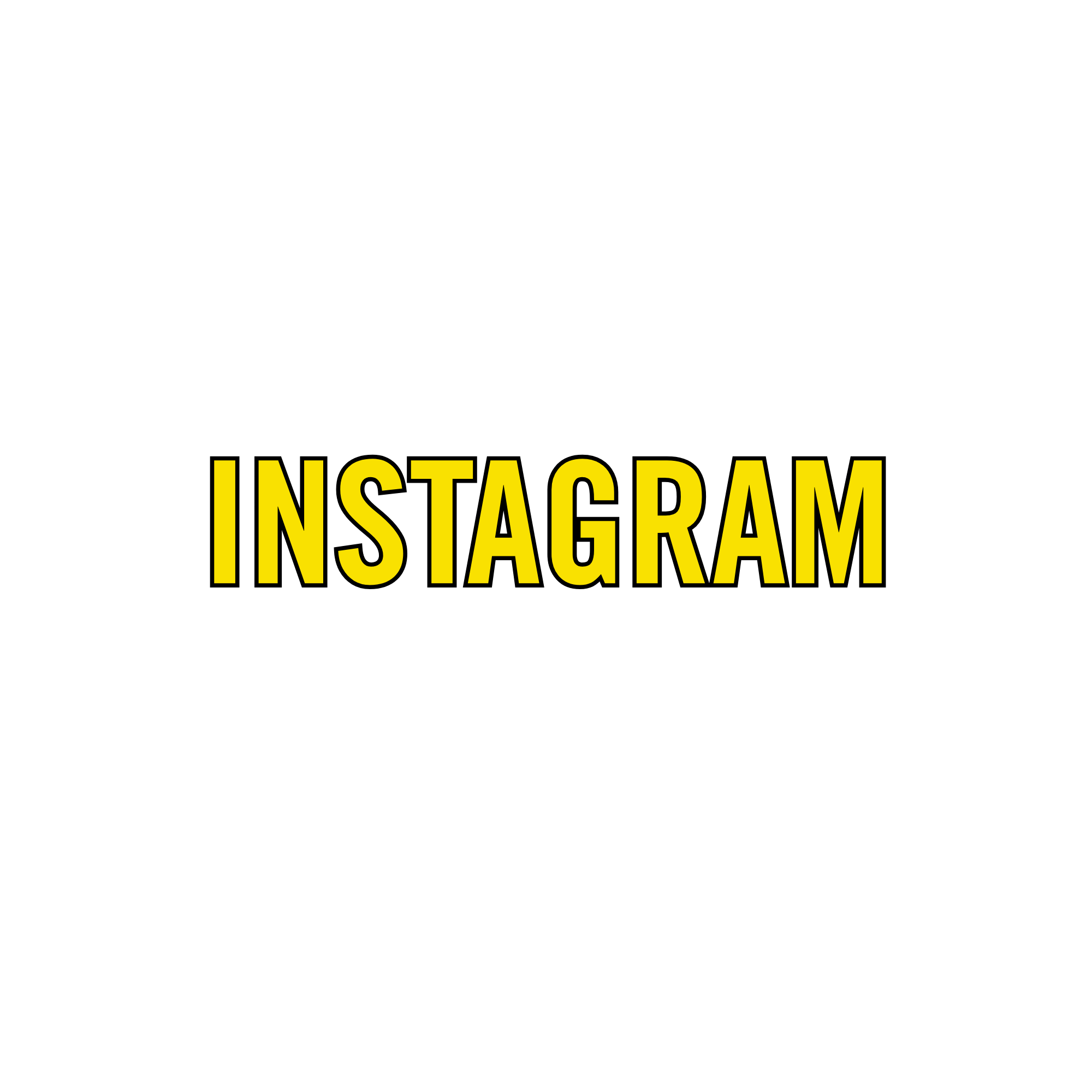 Black background with the word 'INSTAGRAM' in large yellow letters.