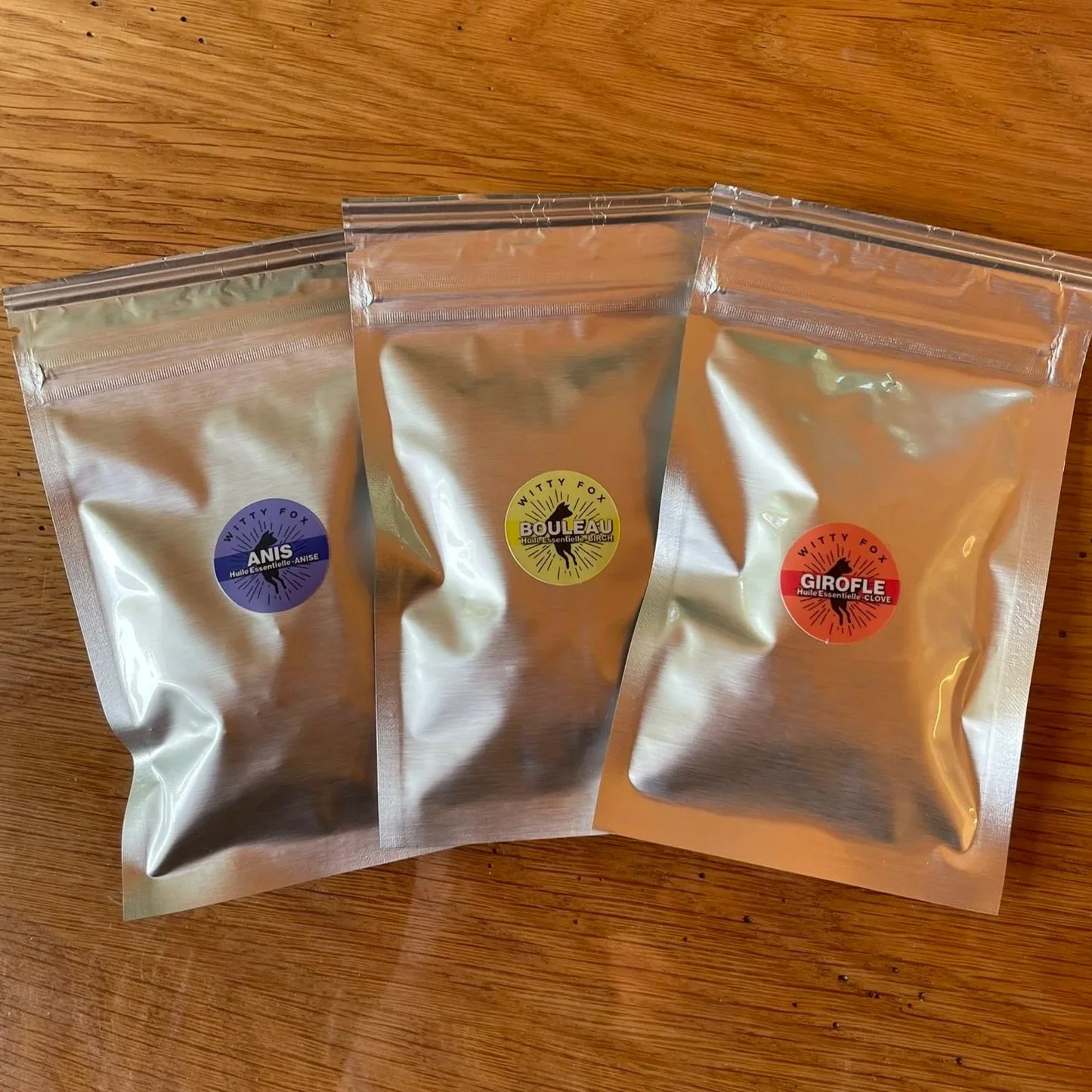 Odeur-Cible Bouleau, ou Anis, ou Girofle (cotons imprégnés) en sac mylar scellé de 50 cotons
