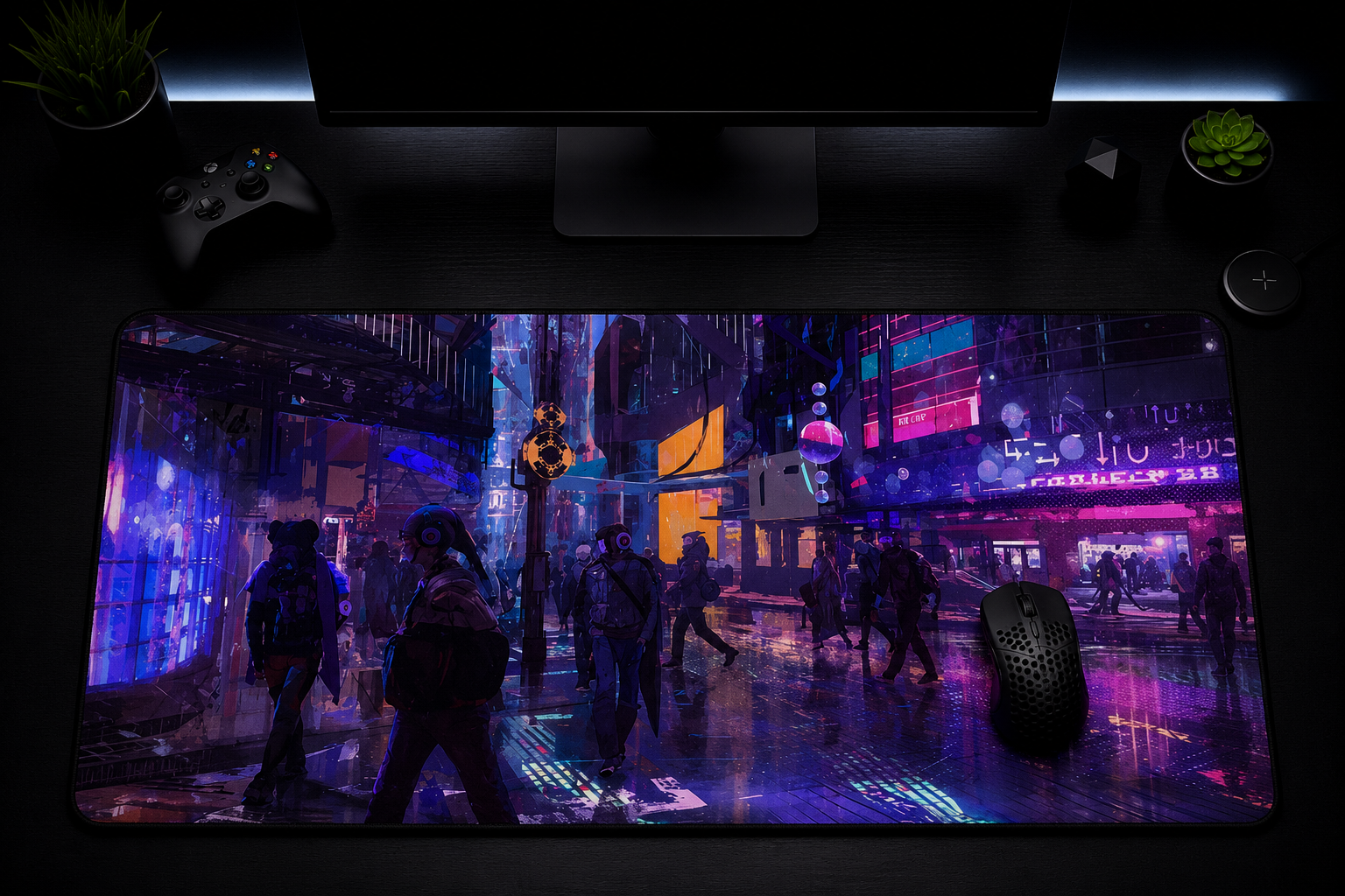 Neo Tokyo Nights Desk Mat | Premium Gaming & Workspace Desk Mat