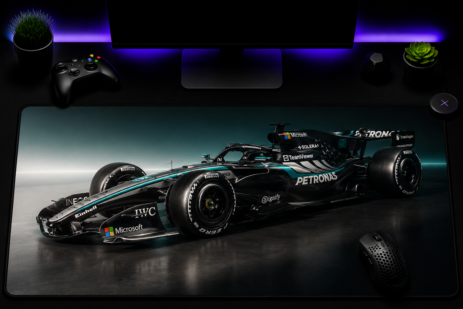 Silver Arrow F1 Desk Mat | Premium Gaming & Workspace Desk Mat