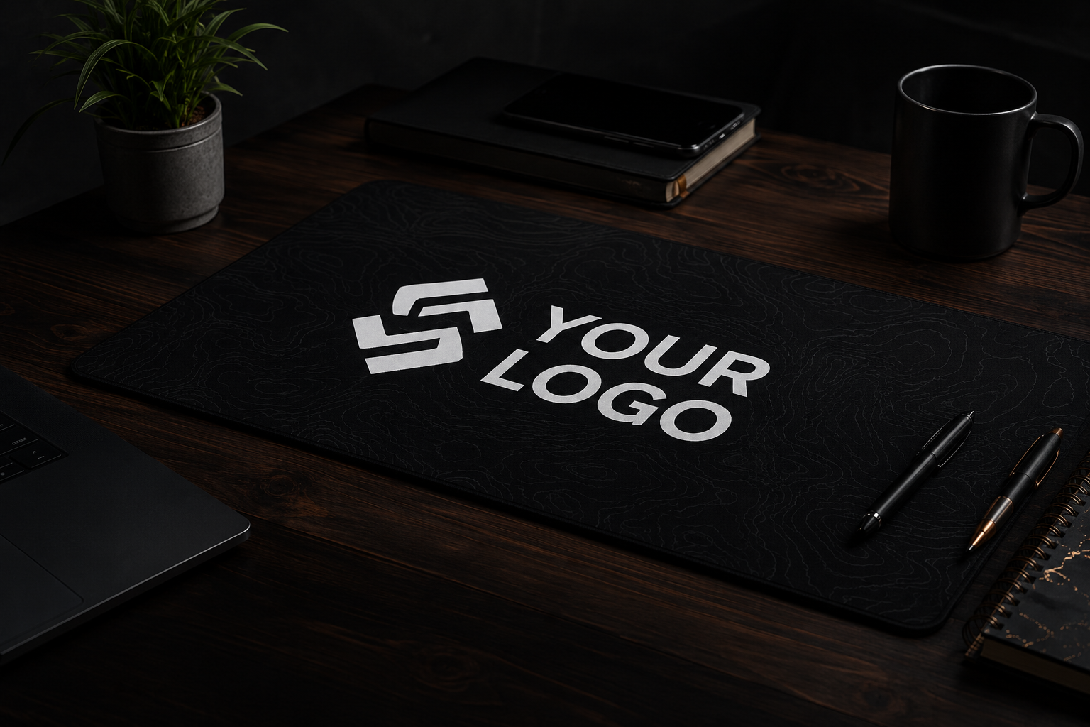 Corporate branded desk mats for offices and professional workspaces