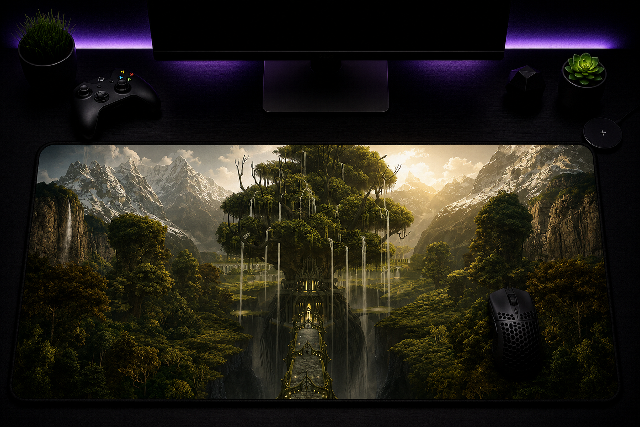 Ethereal Tree Realm Desk Mat | Premium Gaming & Workspace Desk Mat