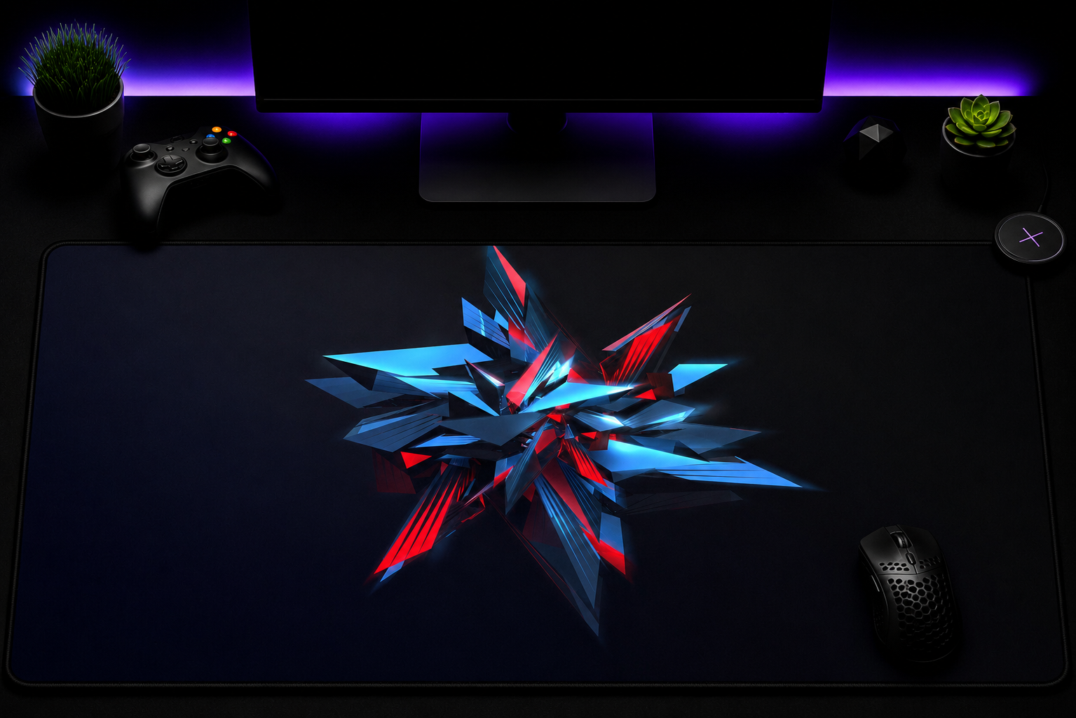 Neon Crystal Core Desk Mat | Premium Gaming & Workspace Desk Mat