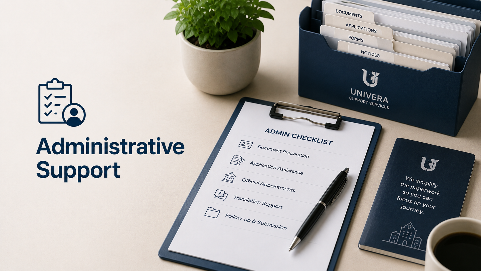 Administrative support services including banking, mobile phone setup, immigration assistance, ARC-related guidance, and document navigation for foreigners in Korea.