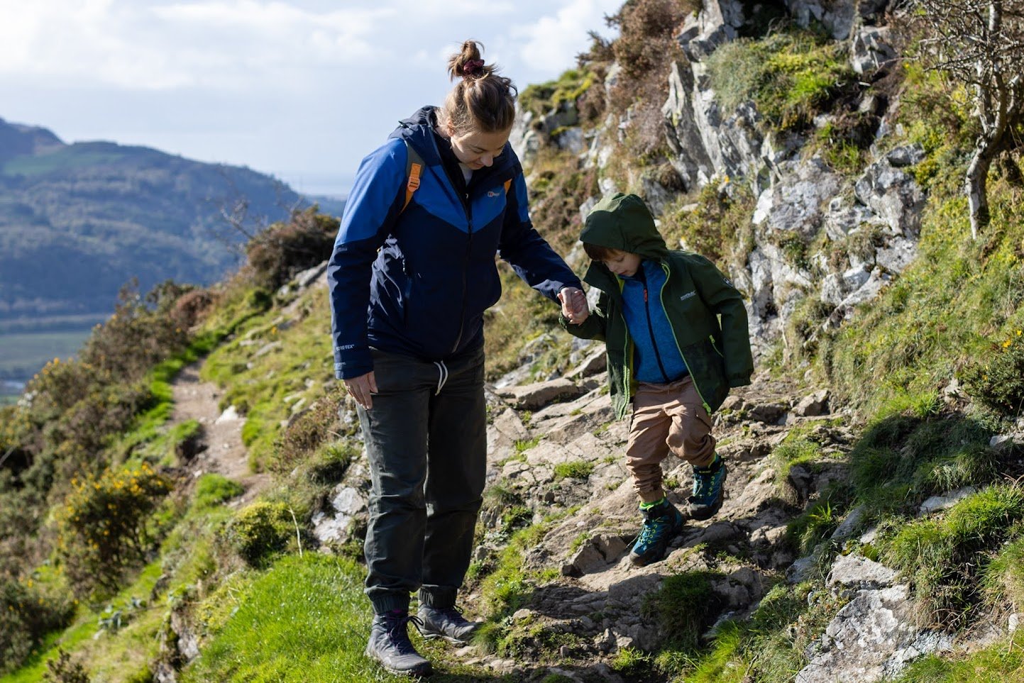 owner of Fro Awel walking along precipice walk in Dolgellau