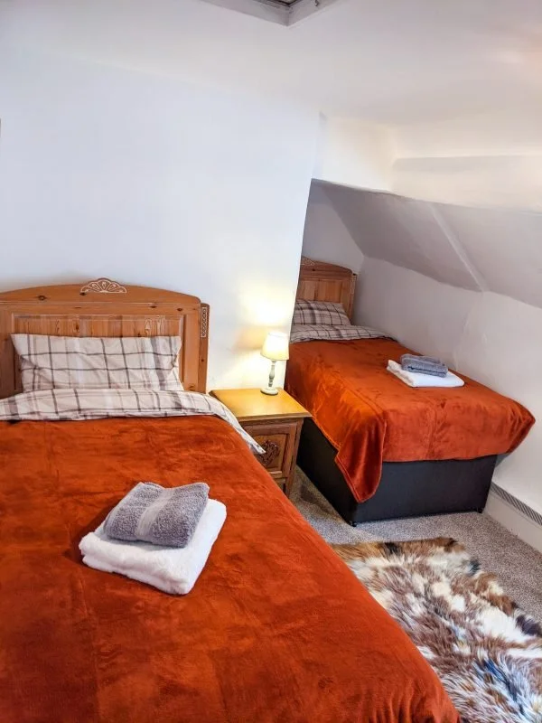 Picture of twin beds at Fro Awel Holiday Cottage