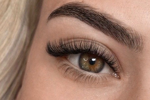 Professional eyelash extension result by Olga Fleming showing a full finished lash set