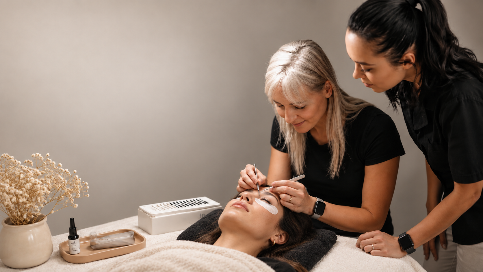 Private one-to-one lash training in Christchurch with personalised practical instruction