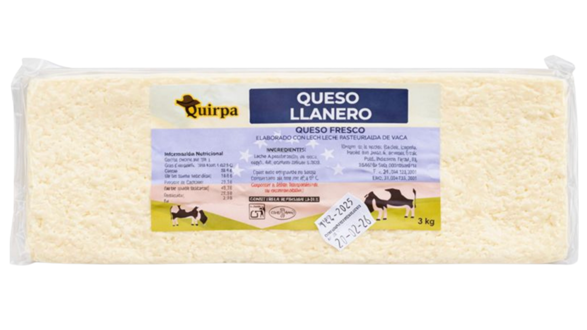 Queso Llanero Quirpa - Barra 3kg