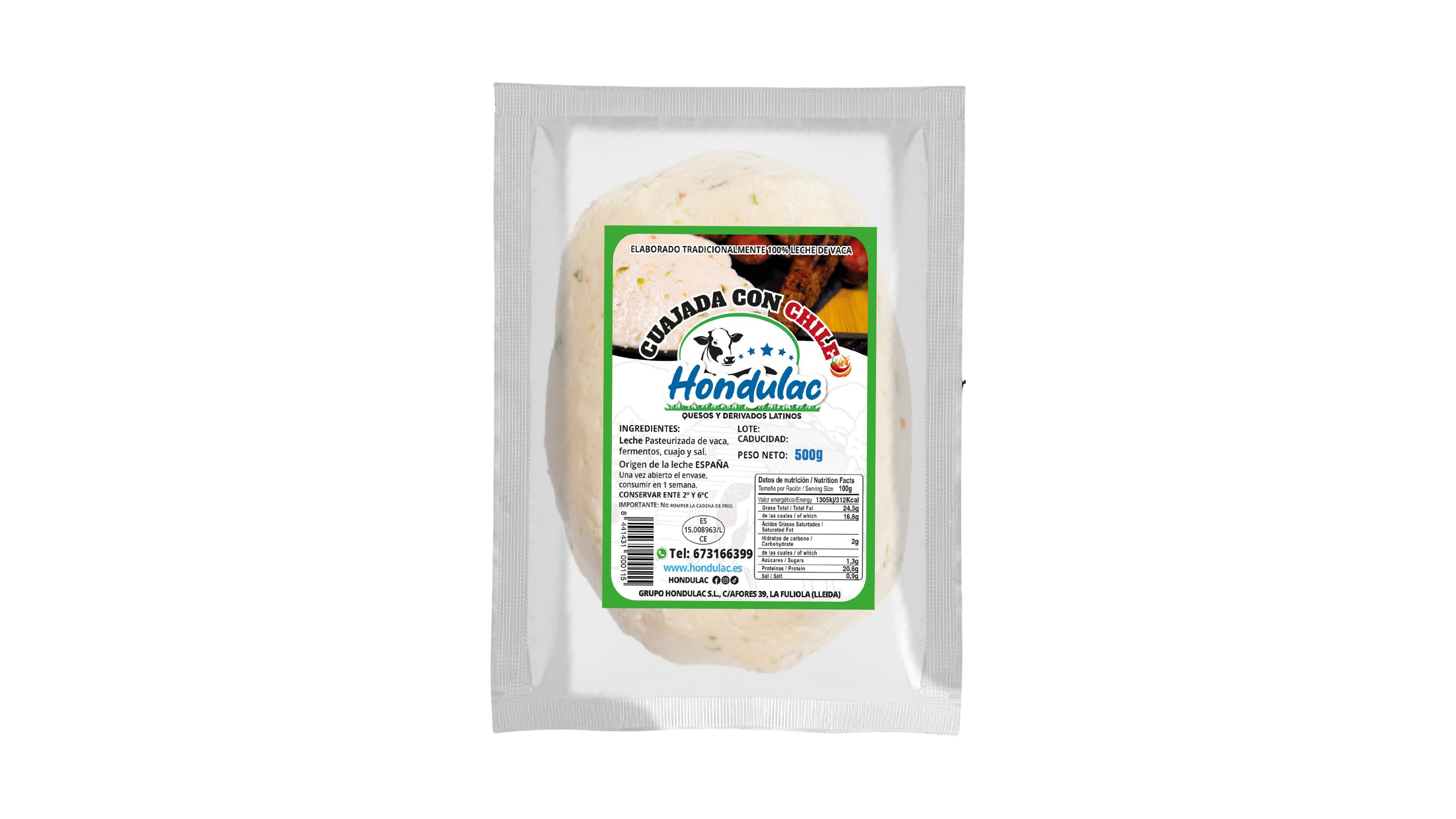 Cuajada con chile Hondulac 500g