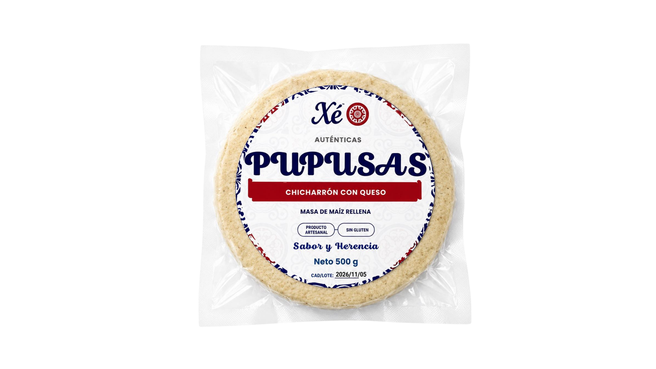 Pupusas de chicharrón con queso