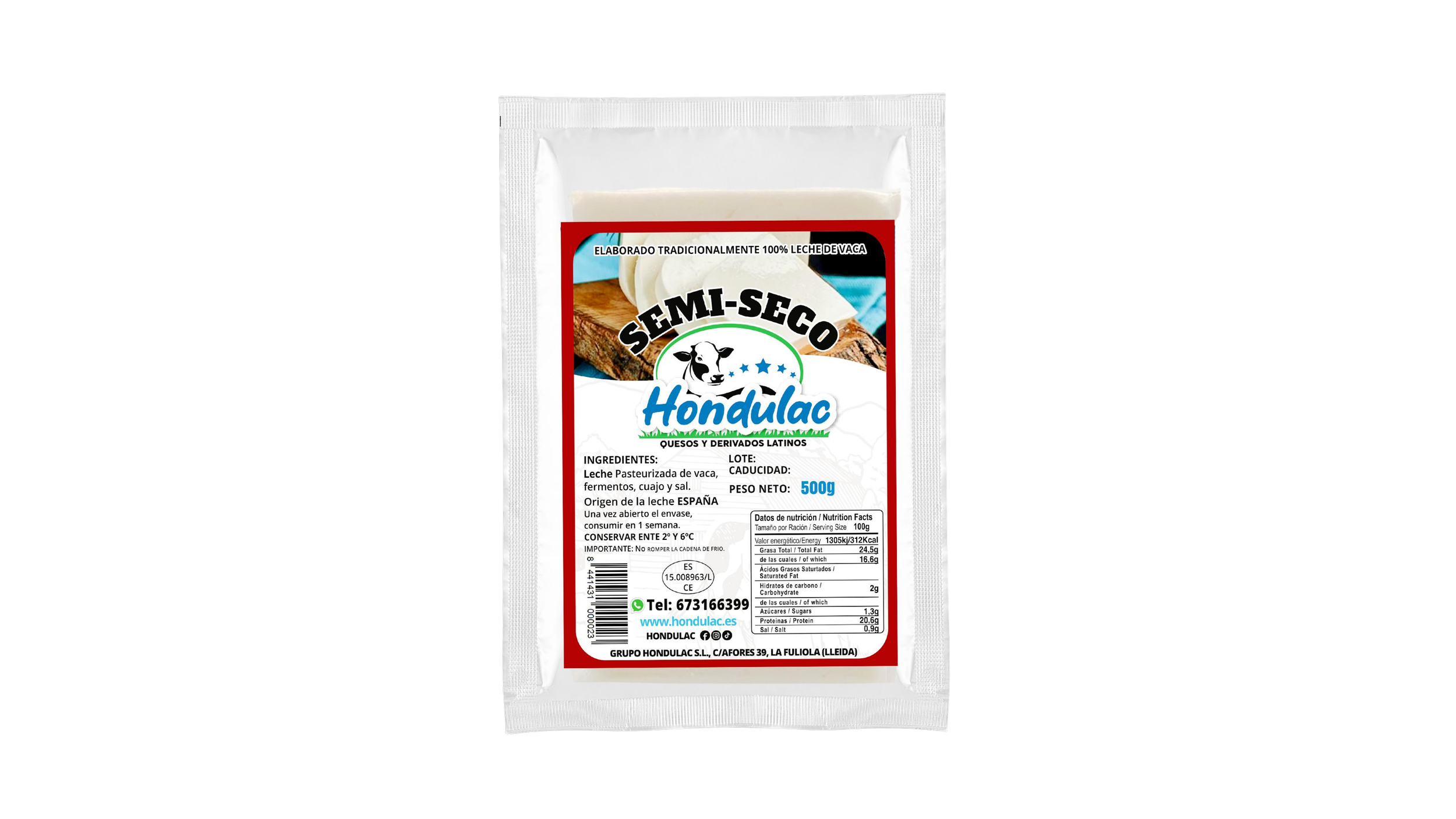 Queso semiseco Hondulac