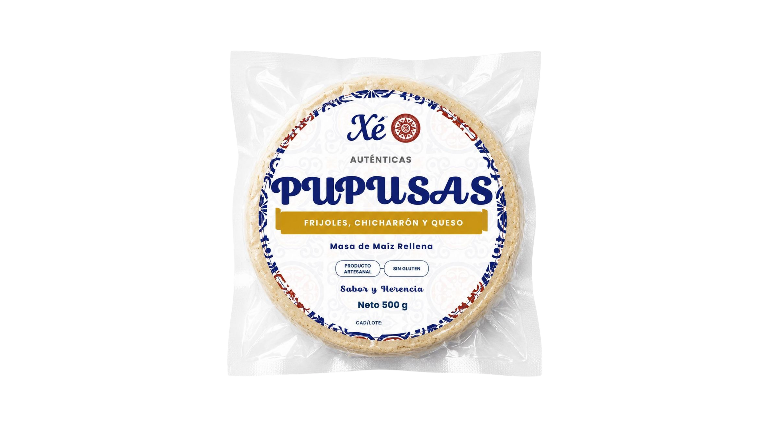 Pupusas de frijoles, chicharrón y queso