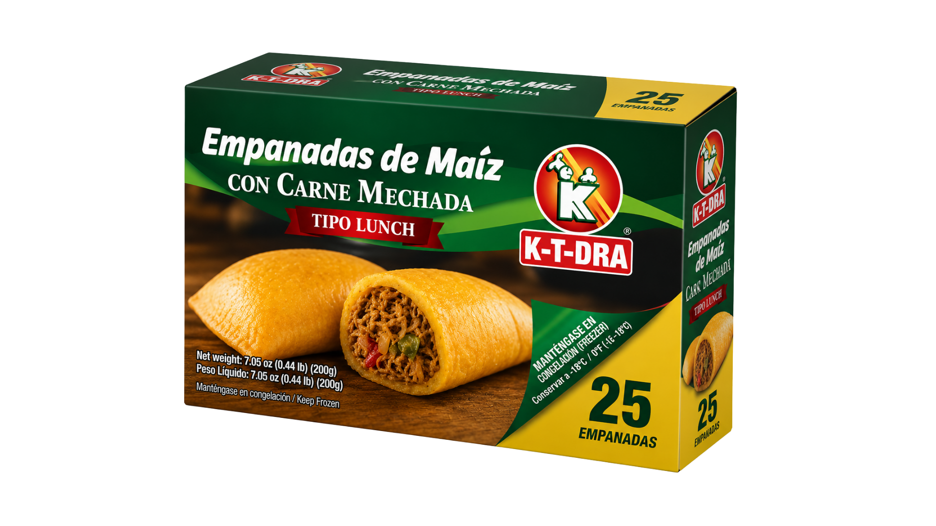 Empanadas de carne mechada tipo cóctel (60 g, 25 unidades)