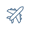 Blue airplane icon