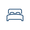 Line drawing of a bed with two pillows