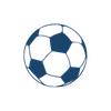 Blue soccer ball icon