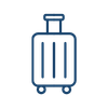 Black suitcase with extended handle