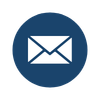 Envelope icon within a blue circle