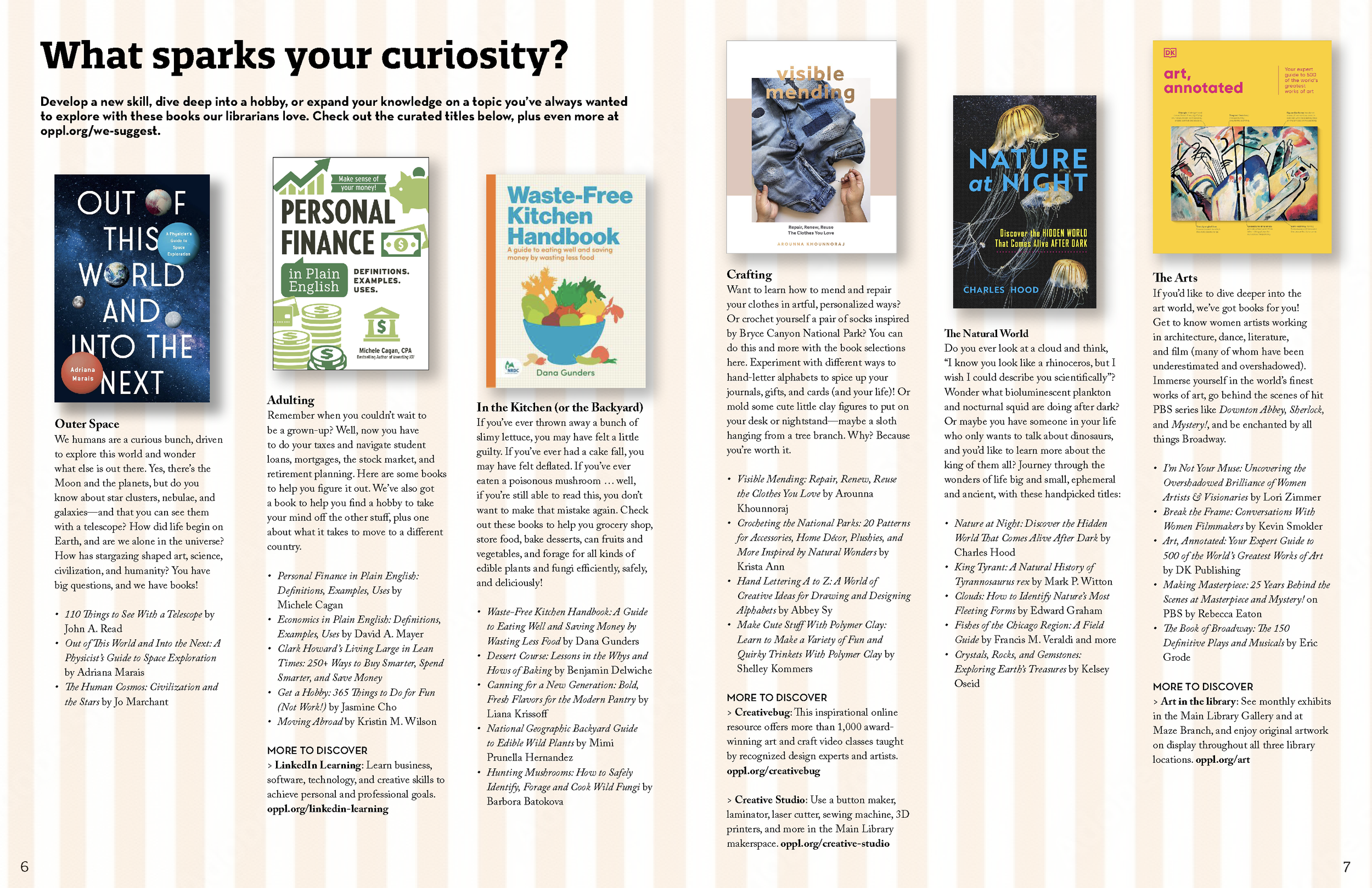 Magazine spread with book recommendations for adult non-fiction books