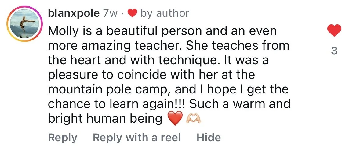 Review on Pole Dance teaching by Molly Pretzel