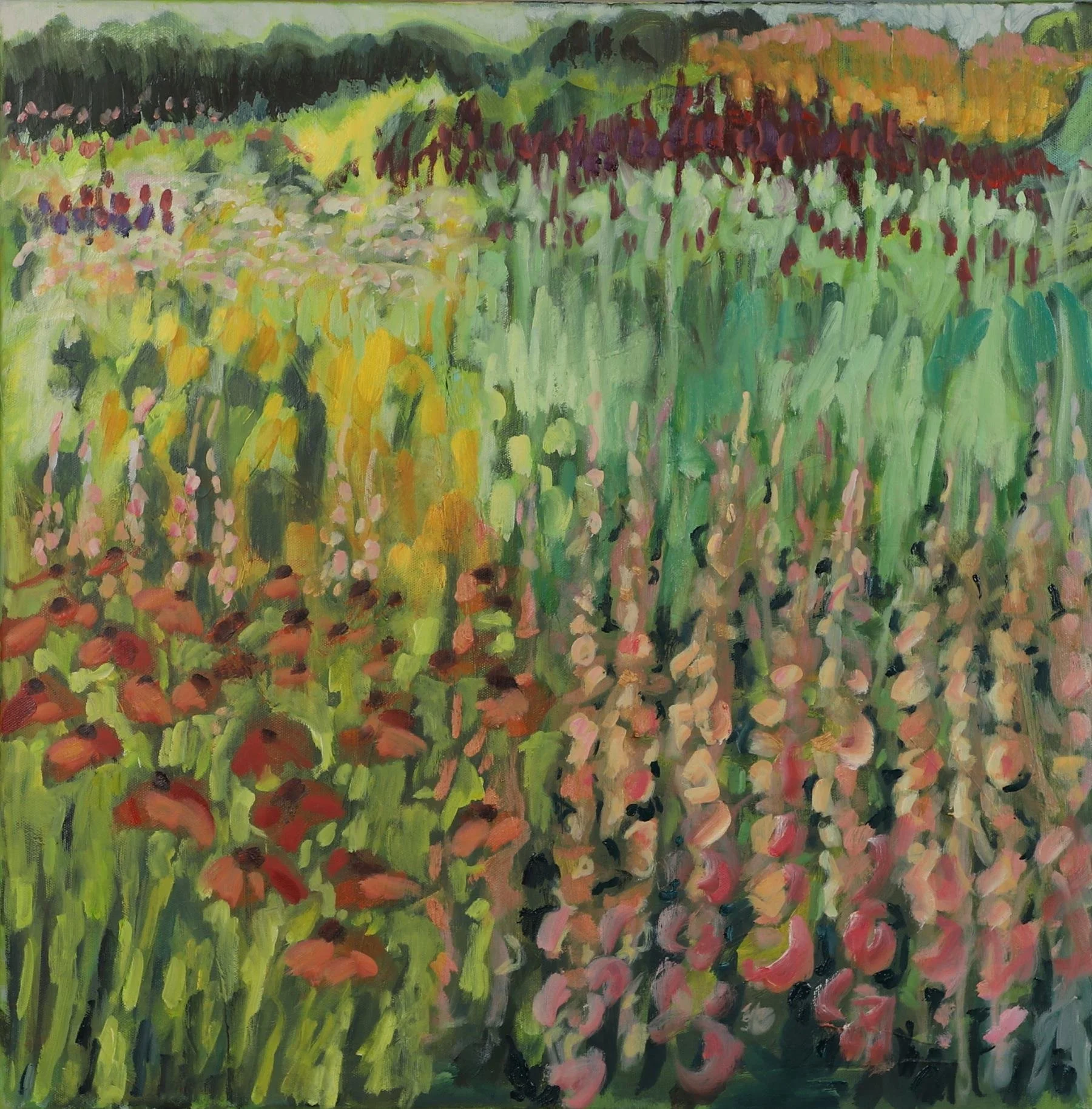  Oudolf Fields Diptych (II)  Oil and acrylic on canvas 24" x 24"
