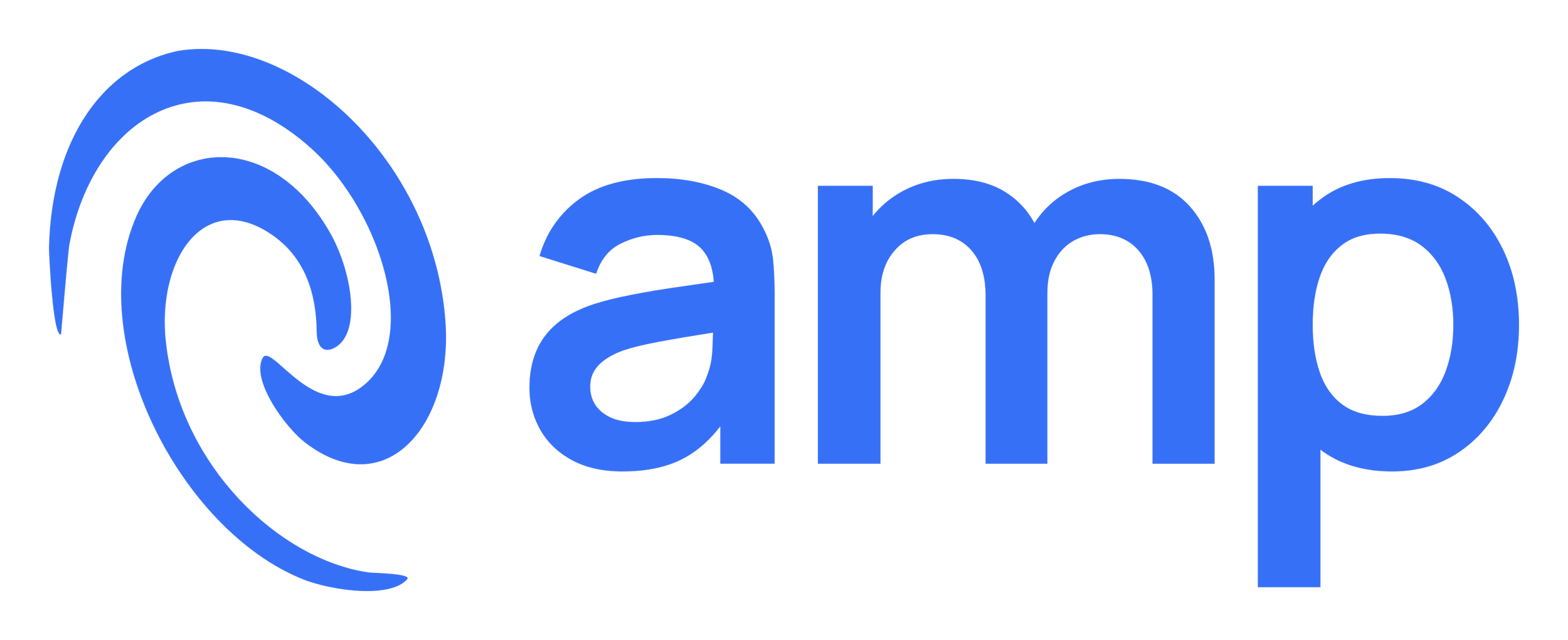 The image features amp's logo.