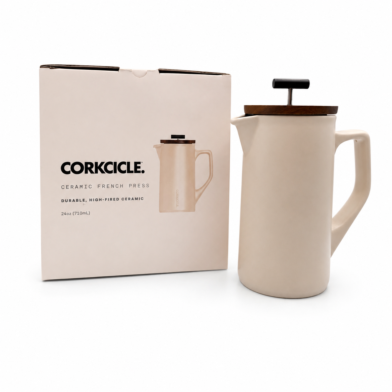 Luxe Coffee Lovers Gift Set - Corkcicle Ceramic French Press Oat Milk Edition