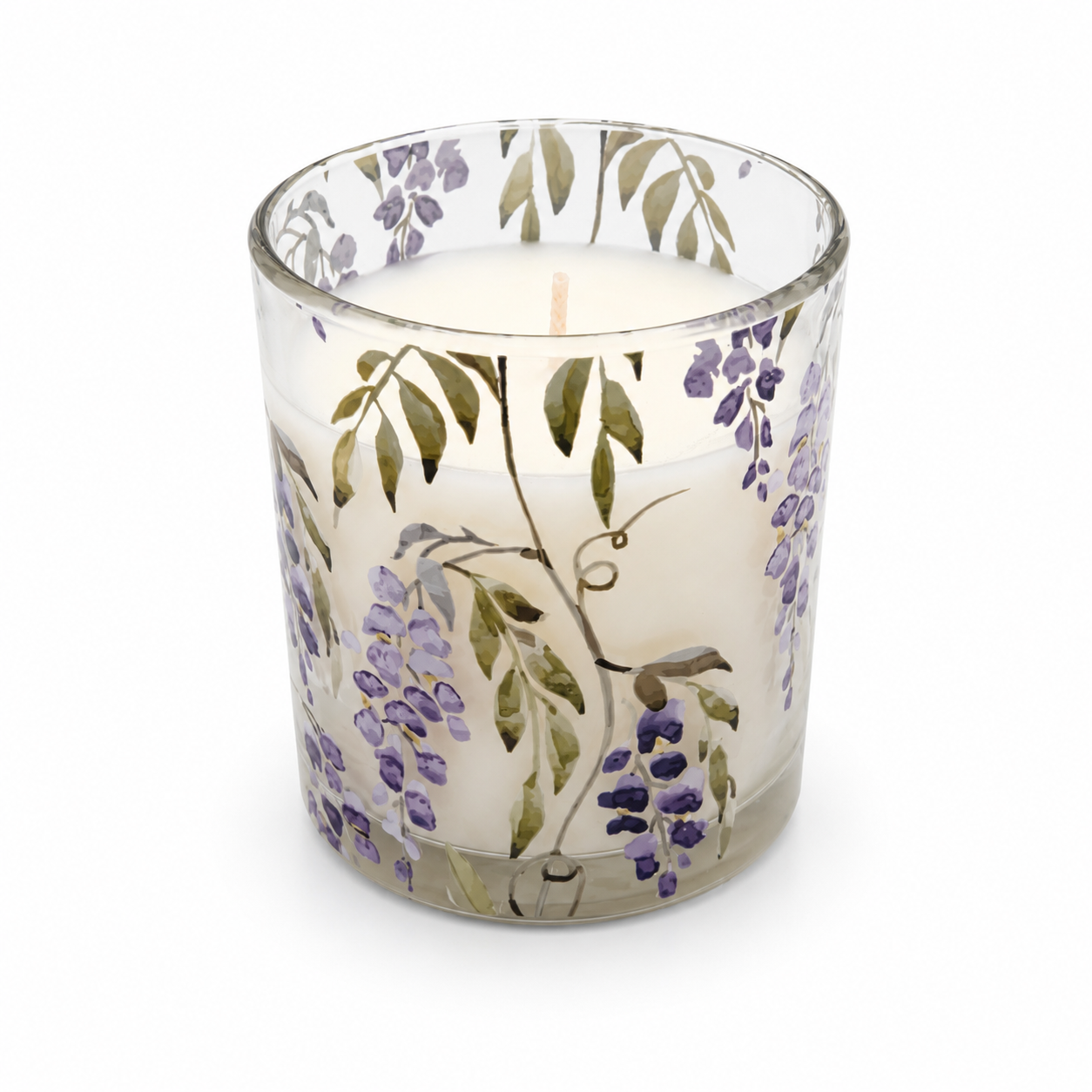 Lavender scented candle in decorative glass jar included in Lavender Mini gift set