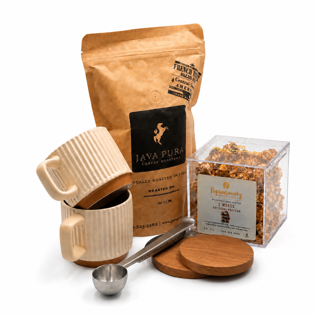Texas Coffee House Gift Box - Coffee Gift Set Contents Display