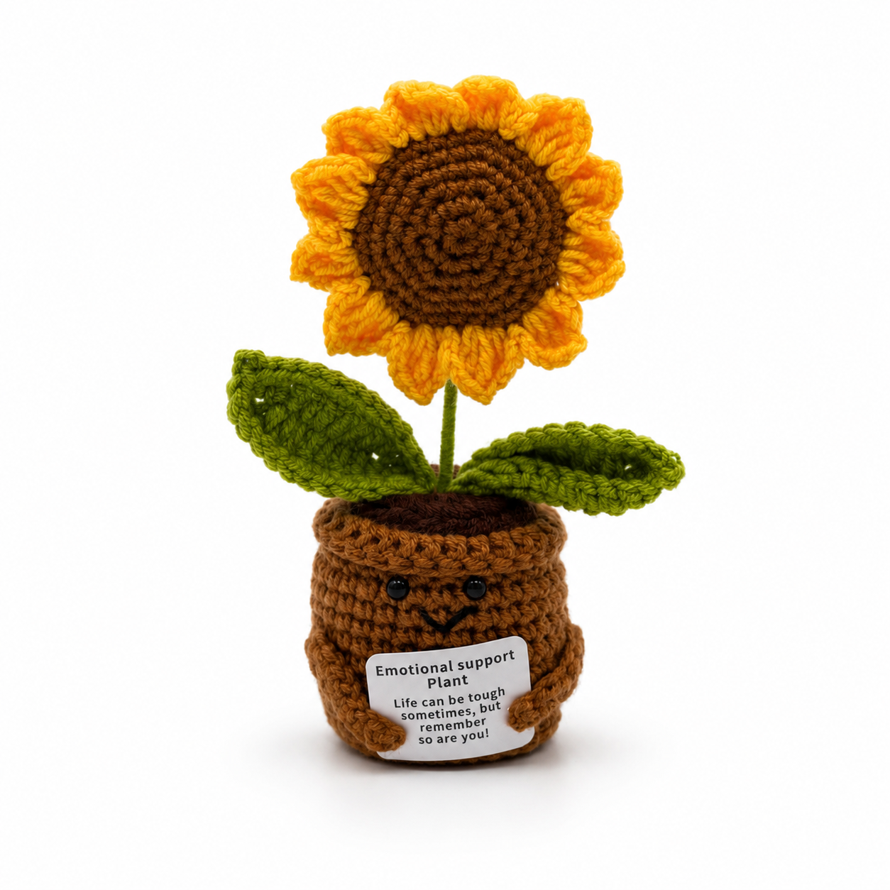 Emotional Support Plush Crochet Sunflower