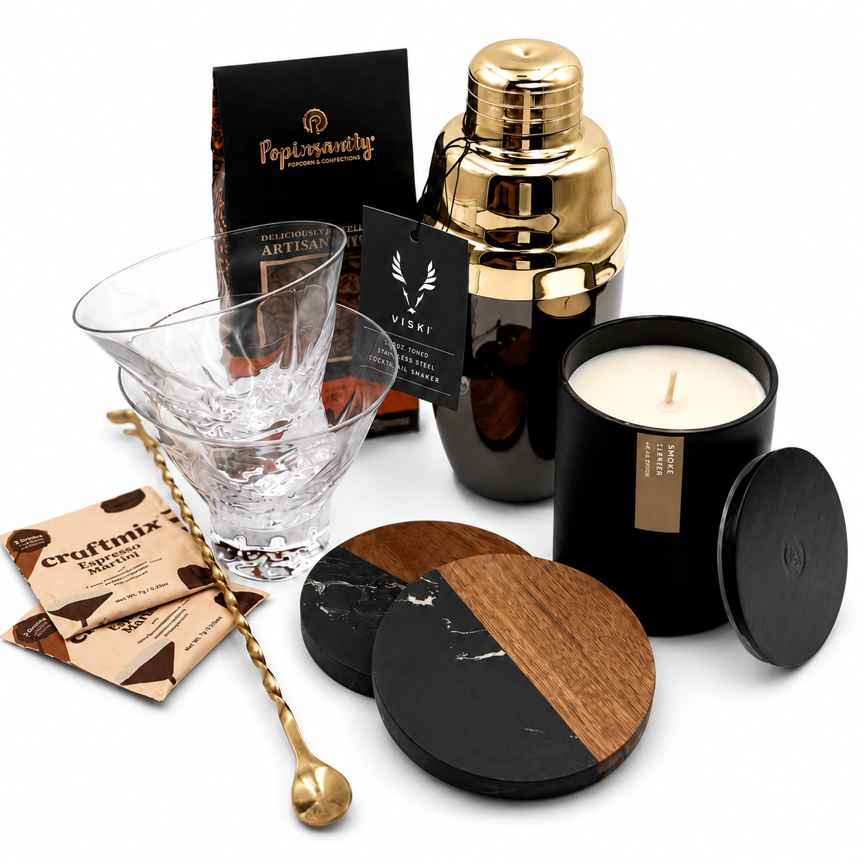 Corporate gift boxes Houston — luxury barware and whiskey set by Celara Celebrations