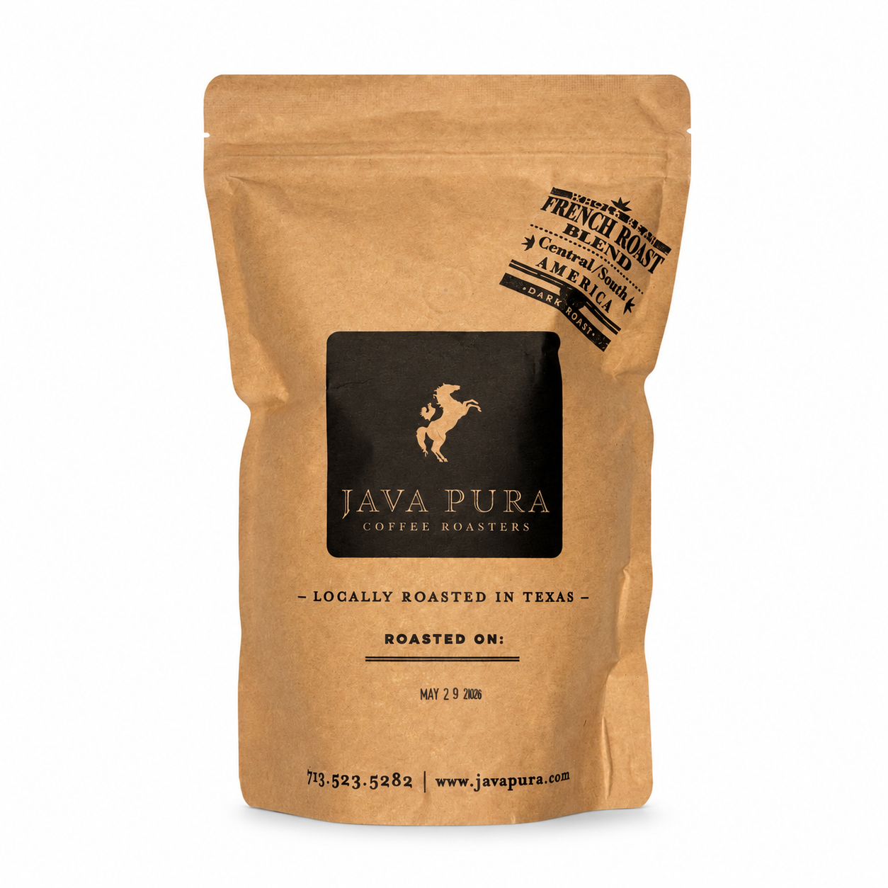 Java Pura Coffee Roasters Houston TX freshly roasted small-batch coffee bag from Coffee Lovers Gift Set
