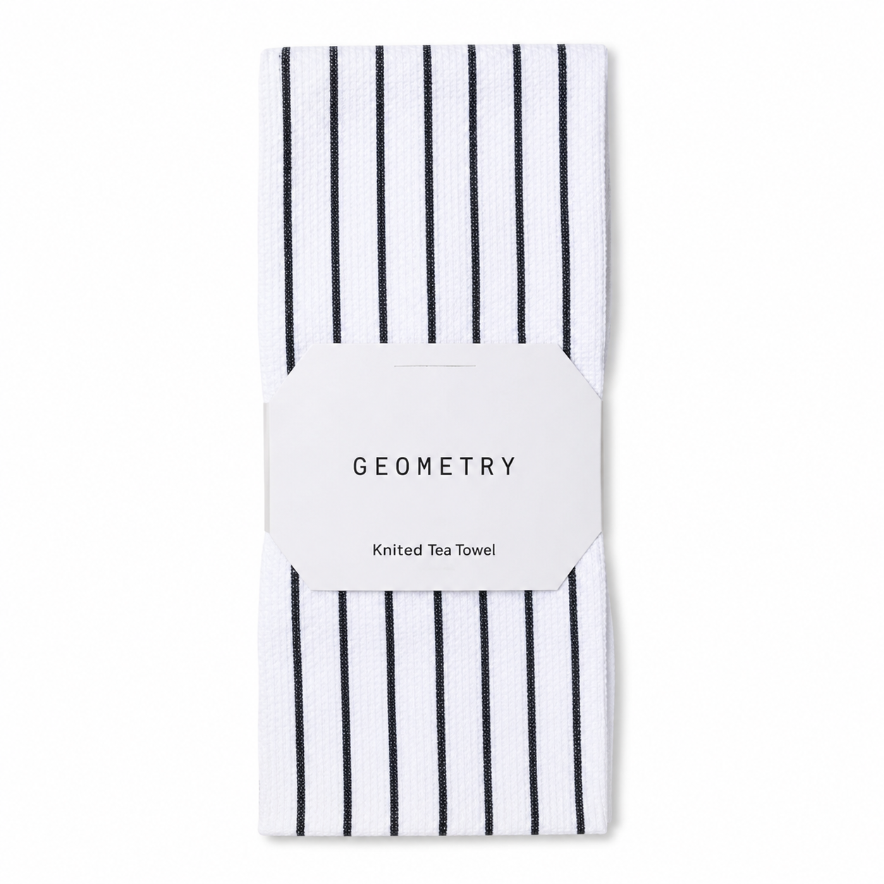 Geometry Kitchen Tea Towel - White with black stripes