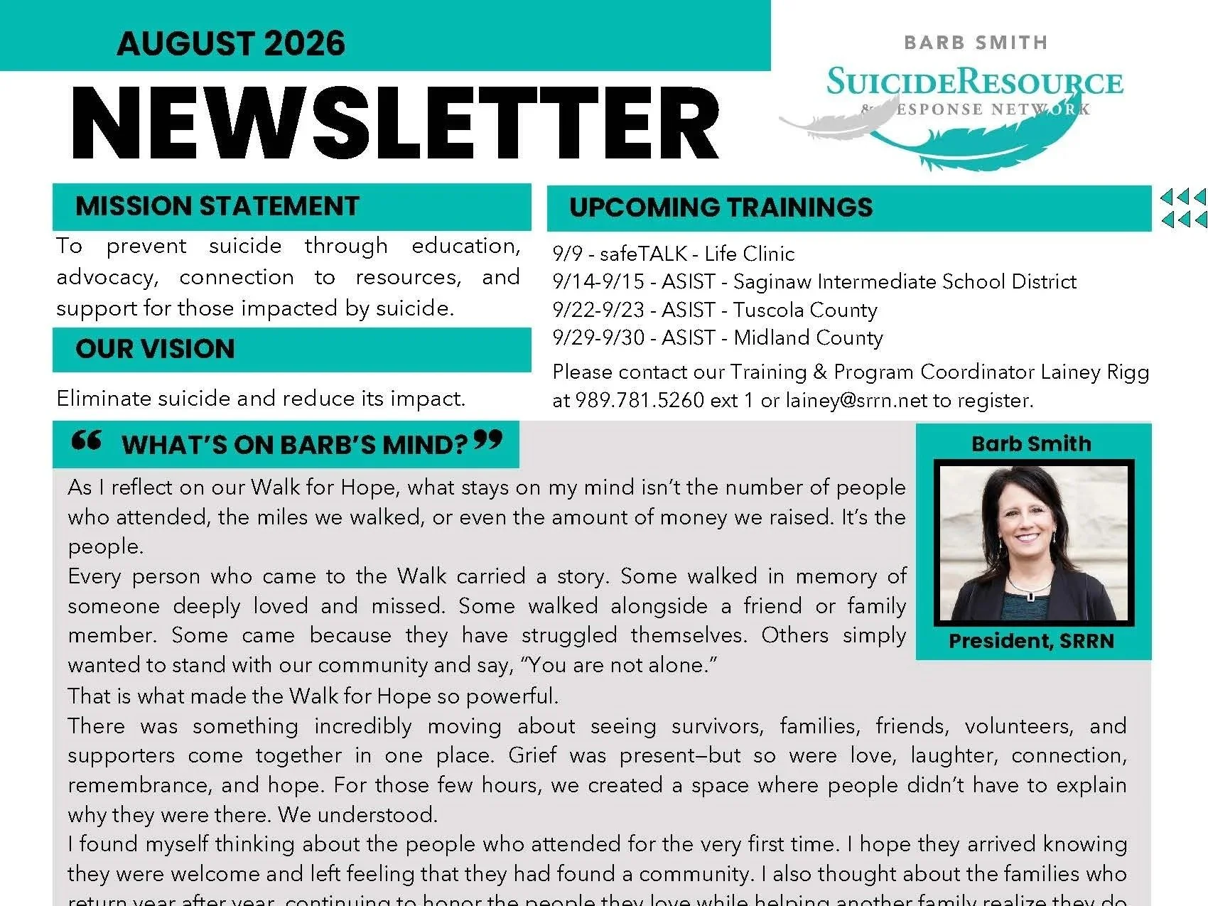 August 2026 Newsletter