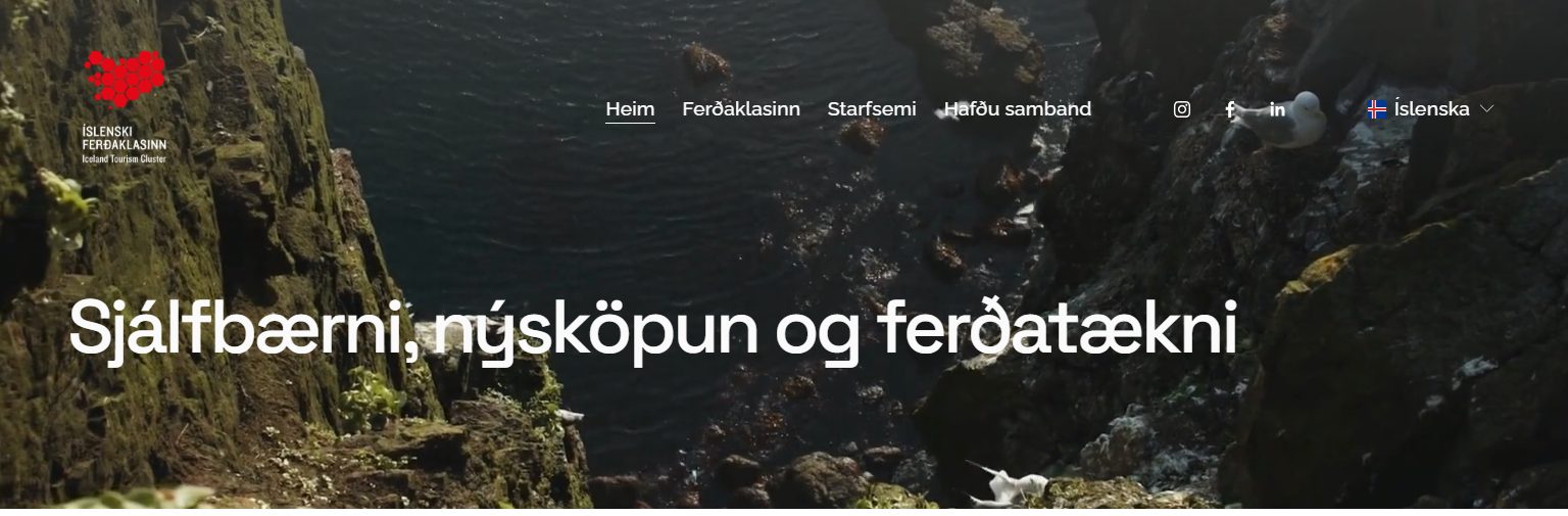 Heimasíða fyrir Íslenska Ferðaklasann - vefur færður frá wordpress yfir í squarespace