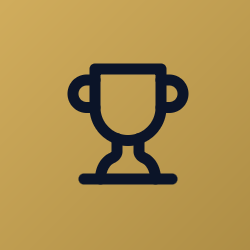Icône d'un trophée ou d'une coupe pour représenter la victoire ou le succès.