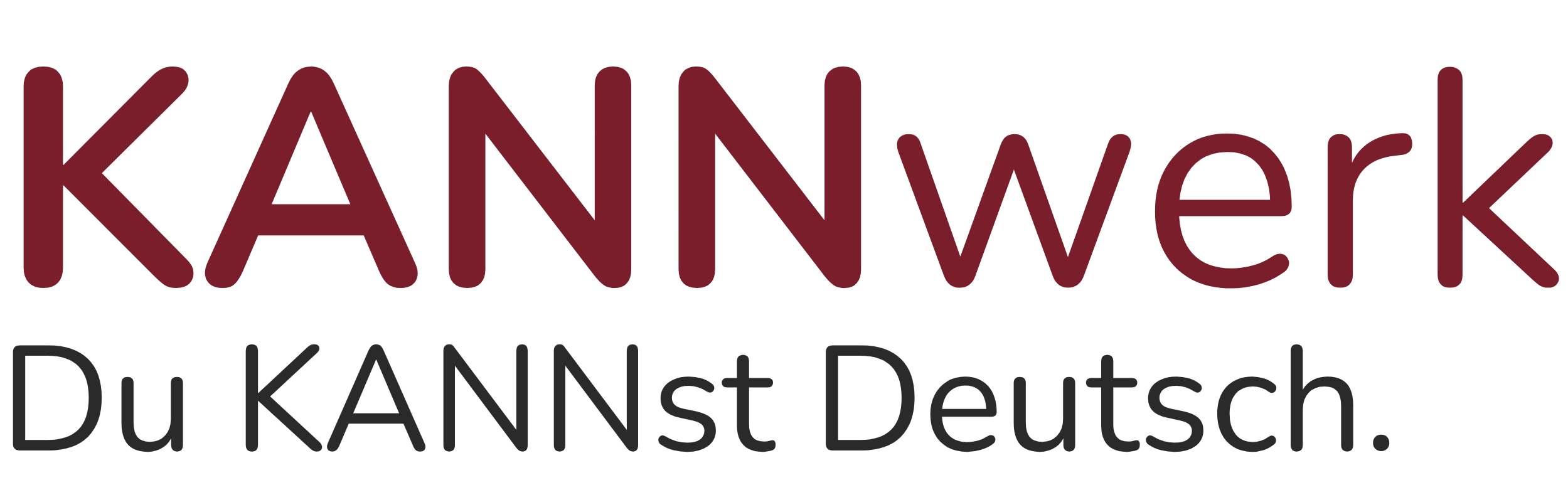 Logotipo de KANNwerk con el lema “Du KANNst Deutsch”.