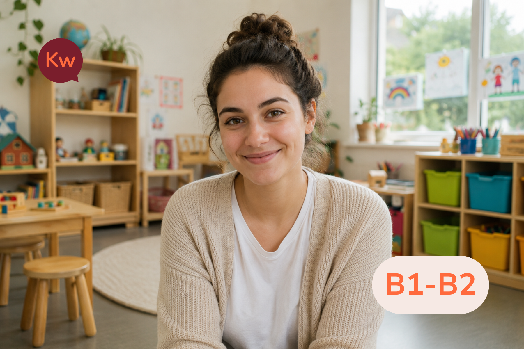Imagen ilustrativa de una profesora en un curso online de alemán para educadores B1–B2 con KANNwerk.