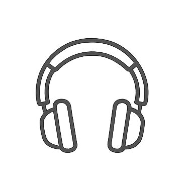 Headphones representing immersive audio narration