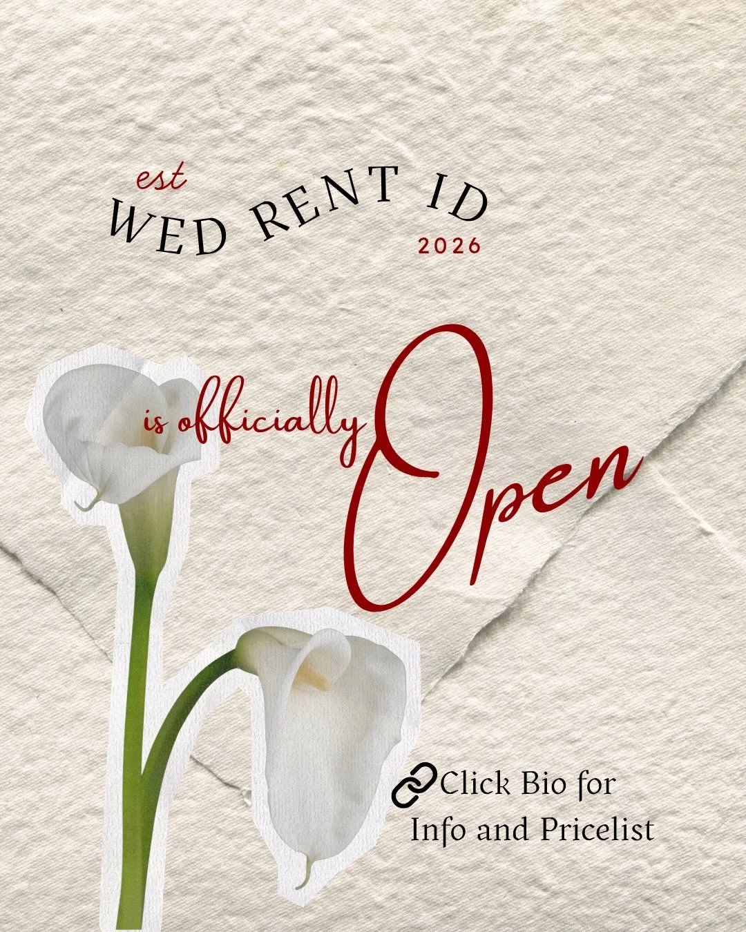 Wed Rent ID resmi hadir! 🎉

Mewujudkan dekorasi pernikahan impian kamu - dental koleksi furniture wedding premium yang bisa disewa!

✨ Meja Serpentine Elegant
✨ Kursi Bentwood Putih dan Hitam
✨ Termasuk pengiriman dan set-up
✨ Tersedia untuk Jogja d