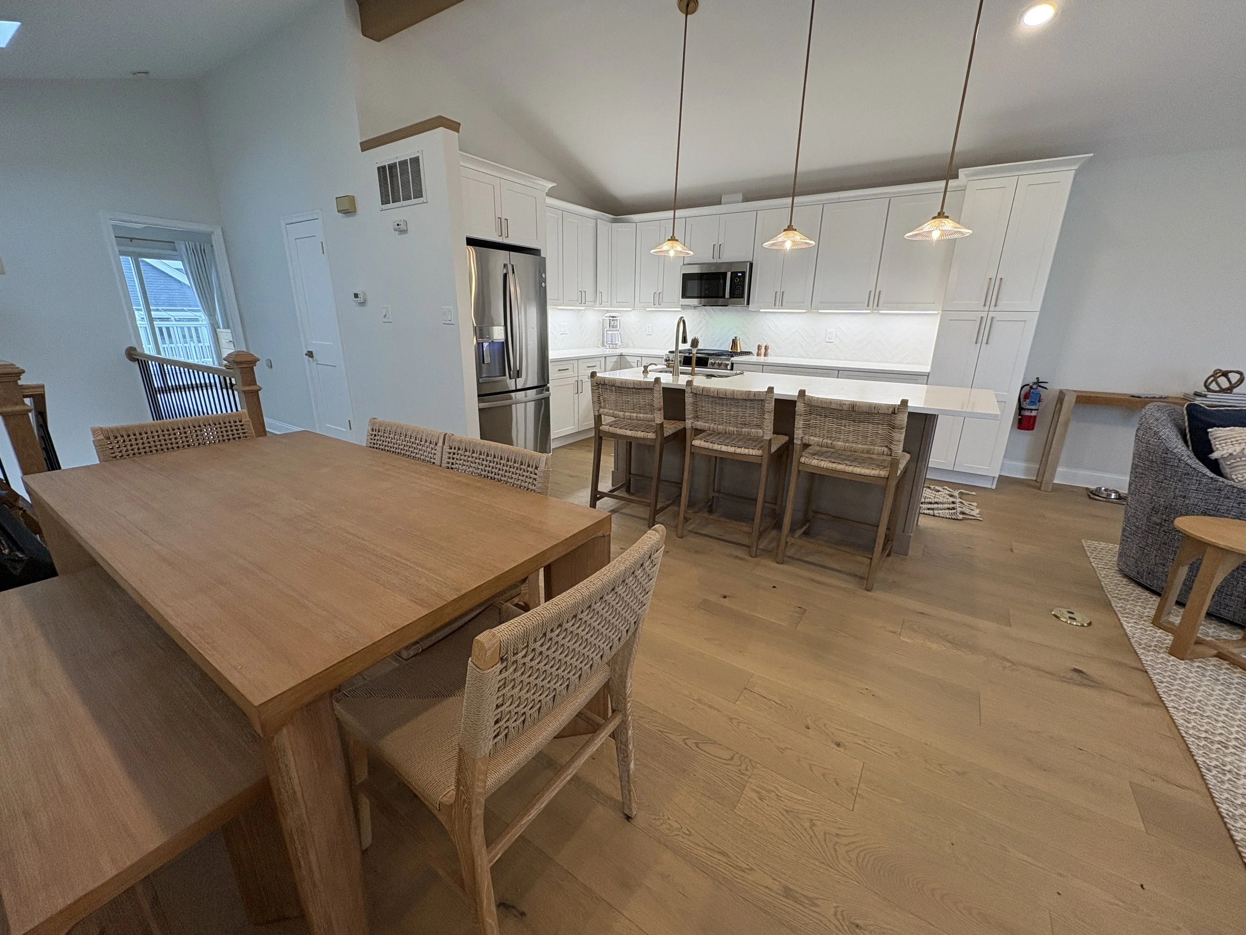 Modern kitchen with island and formal seating