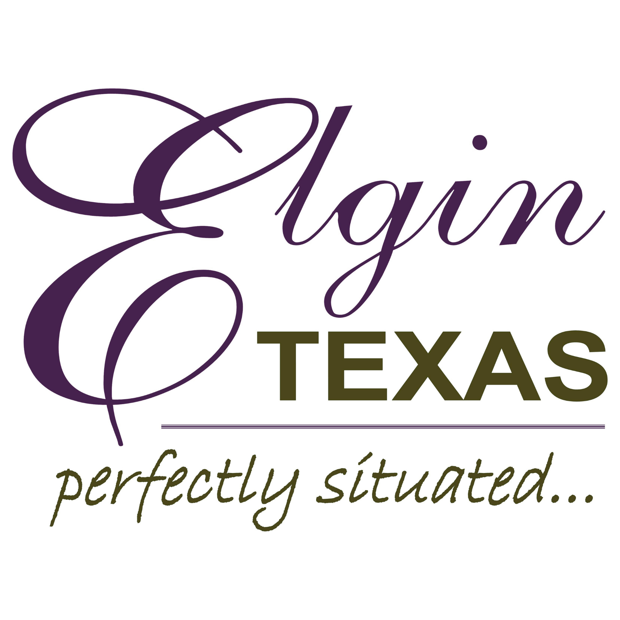 Close-up of a sign with the word 'Glam' written in elegant cursive purple font, and the words 'TEXAS' and 'perfection' in bold, uppercase letters beneath.