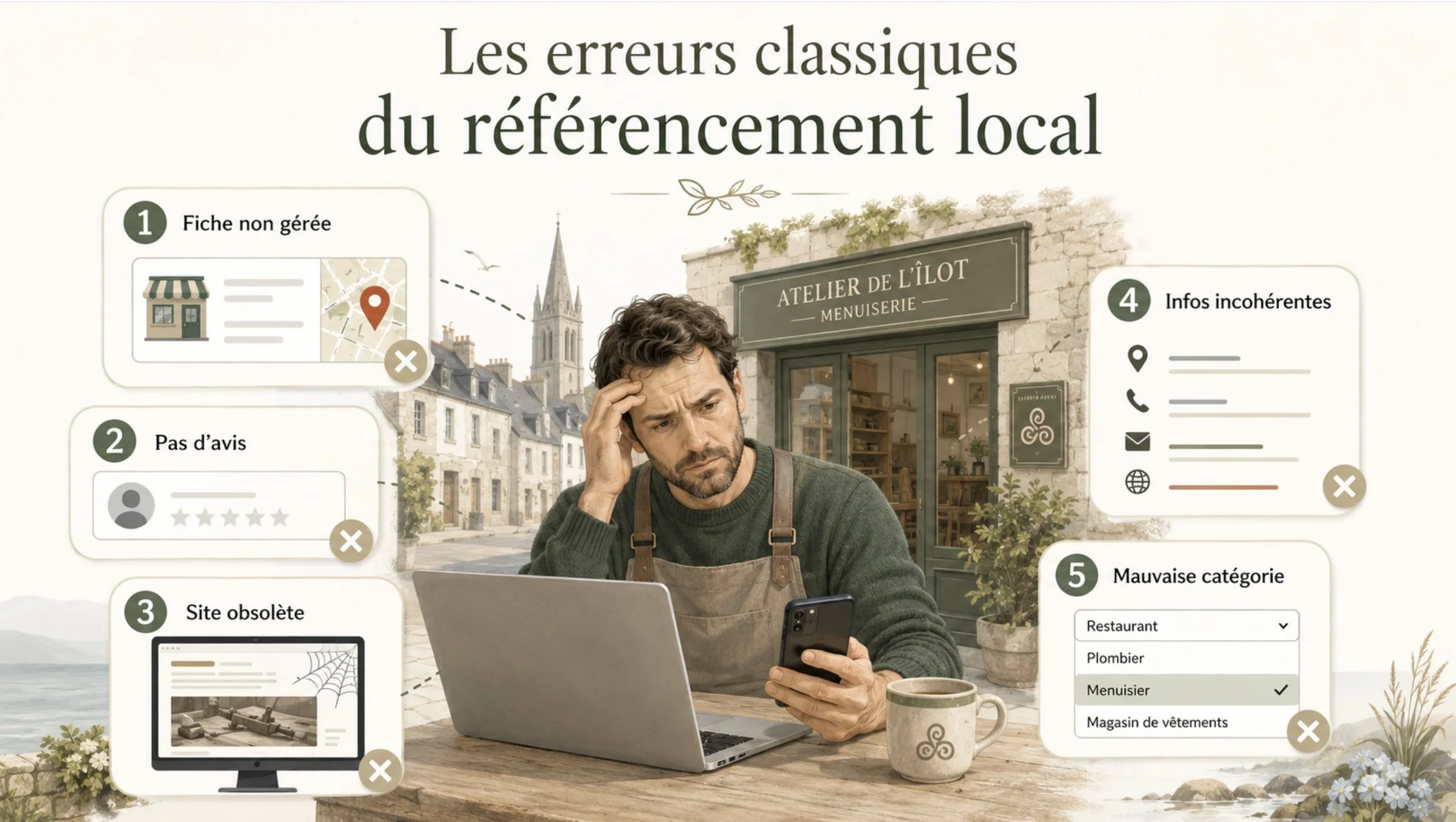 Les erreurs classiques des artisans en référencement local
