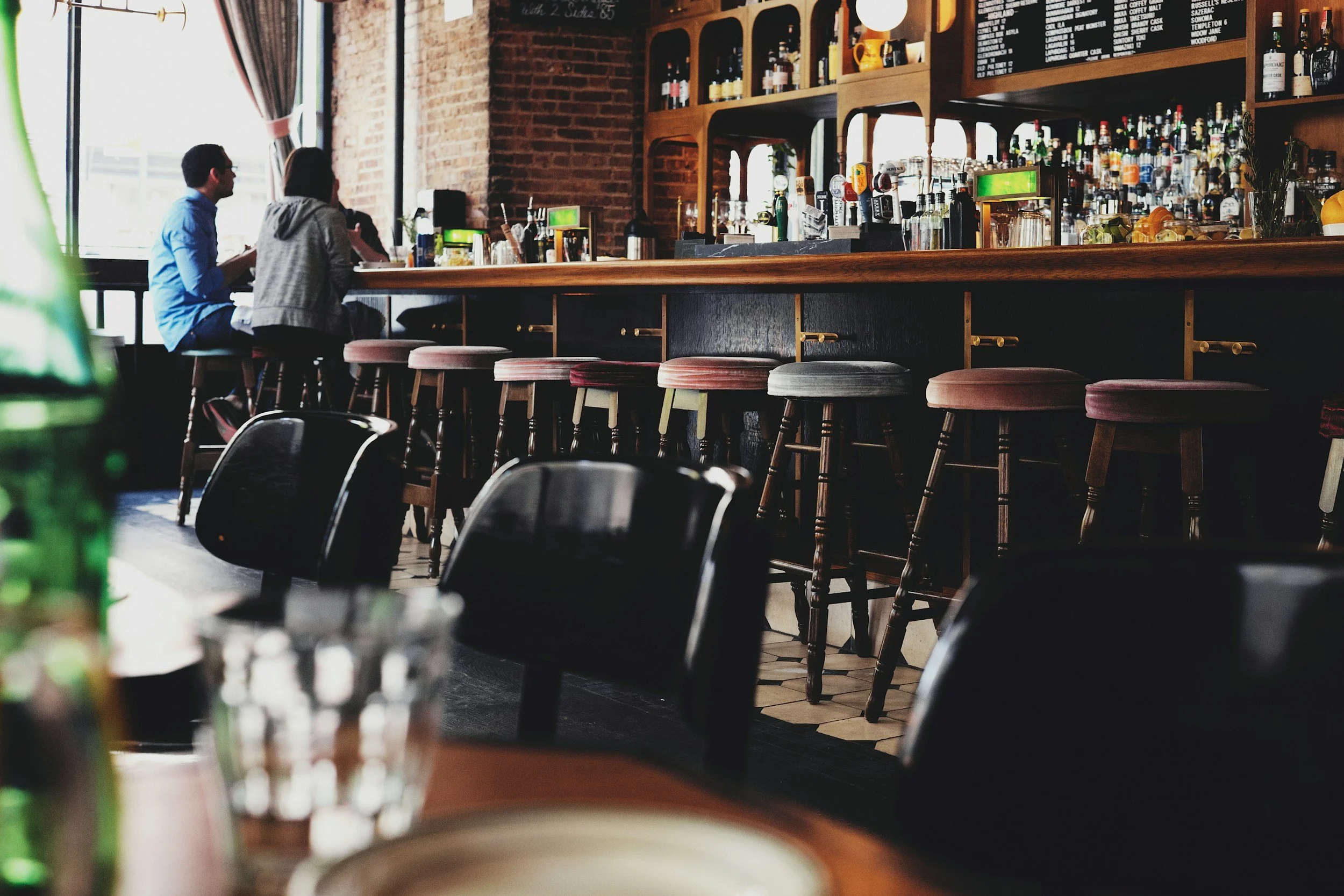 A restaurant with a bar