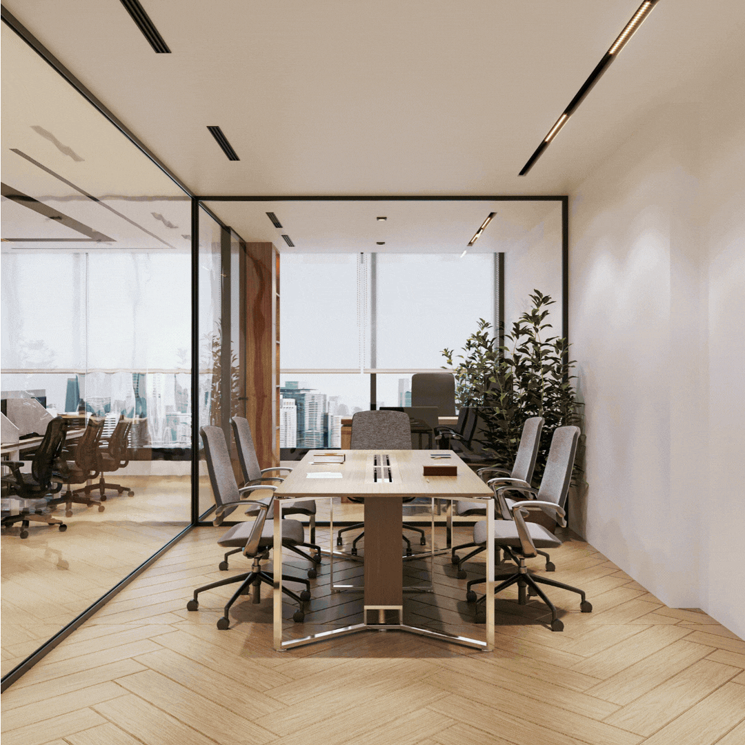 An office, a manufacturing facility, construction site